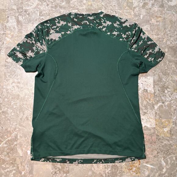 Nike Pro Combat Shirt Mens Medium Green Camo Hypercool Vented Fitted Gym 654882 - Picture 11 of 12